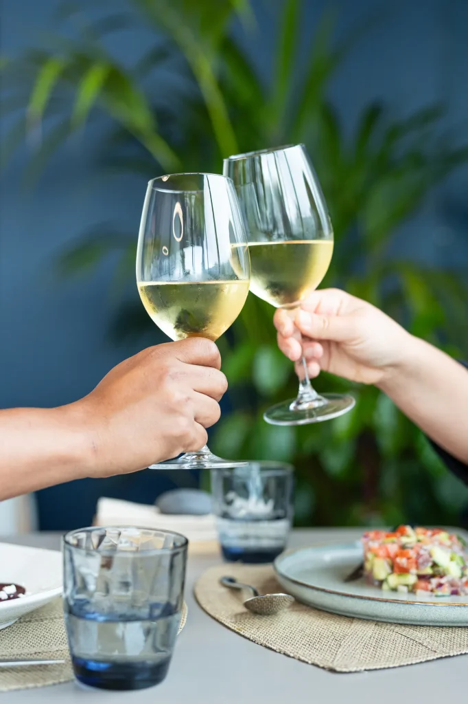 A toast over a shared meal
